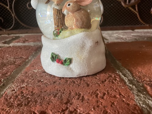 RARO! DE COLECCIÓN 2001 MARJOLEIN BASTIN SELLO MUÑECO DE NIEVE CONEJO PÁJARO INVIERNO GLOBO DE NIEVE - Imagen 7 de 11