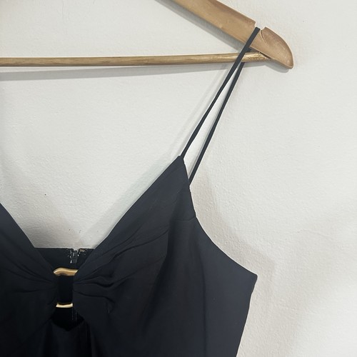 Aje Women’s Solstice Strappy Ring Midi Dress Black Size 12 - Foto 7 di 15