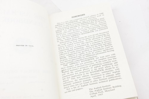 The Asphalt Handbook Institute April 1965 Ed 2nd Print 1966 MS-4 USED Book - Picture 5 of 8