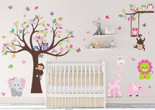 DEKOSH Baby Nursery Wall Decal - Jungle Animal Wall Stickers for Kids Room