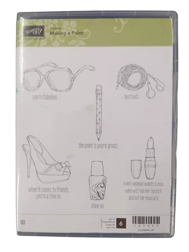 Stampin Up! New Making a Point Hostess Stamp Set Lipstick, Glasses, Ear buds