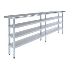 14 in. x 96 in. Stainless Steel Table With Three Undershelves