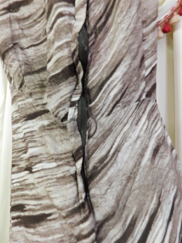 Vintage 70's Caplan's Sheath Dress 30" Waist Brown White - Picture 7 of 12
