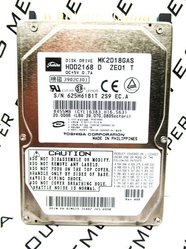 Toshiba 20GB MK2018GAS IDE (HDD2168 D ZE01 T) Laptop HardDrive WIPED & TESTED! - Picture 1 of 6