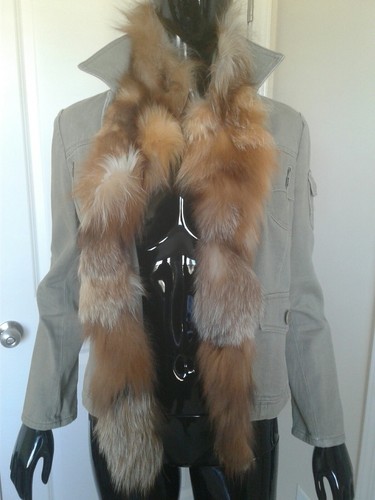 "SELTENE"" authentische BCBG Max Azria Militär 100 % echte Fuchsfelljacke Größe XS." - Bild 10 von 10
