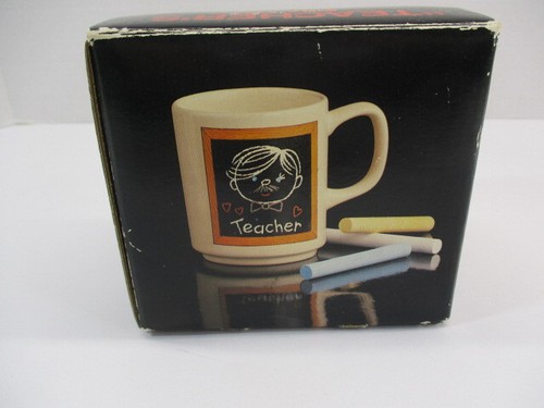 TEACHER'S MUG "Ms. Curl" ENESCO Designed Coffee Cup w Original Box Vtg Japan - Picture 5 of 17