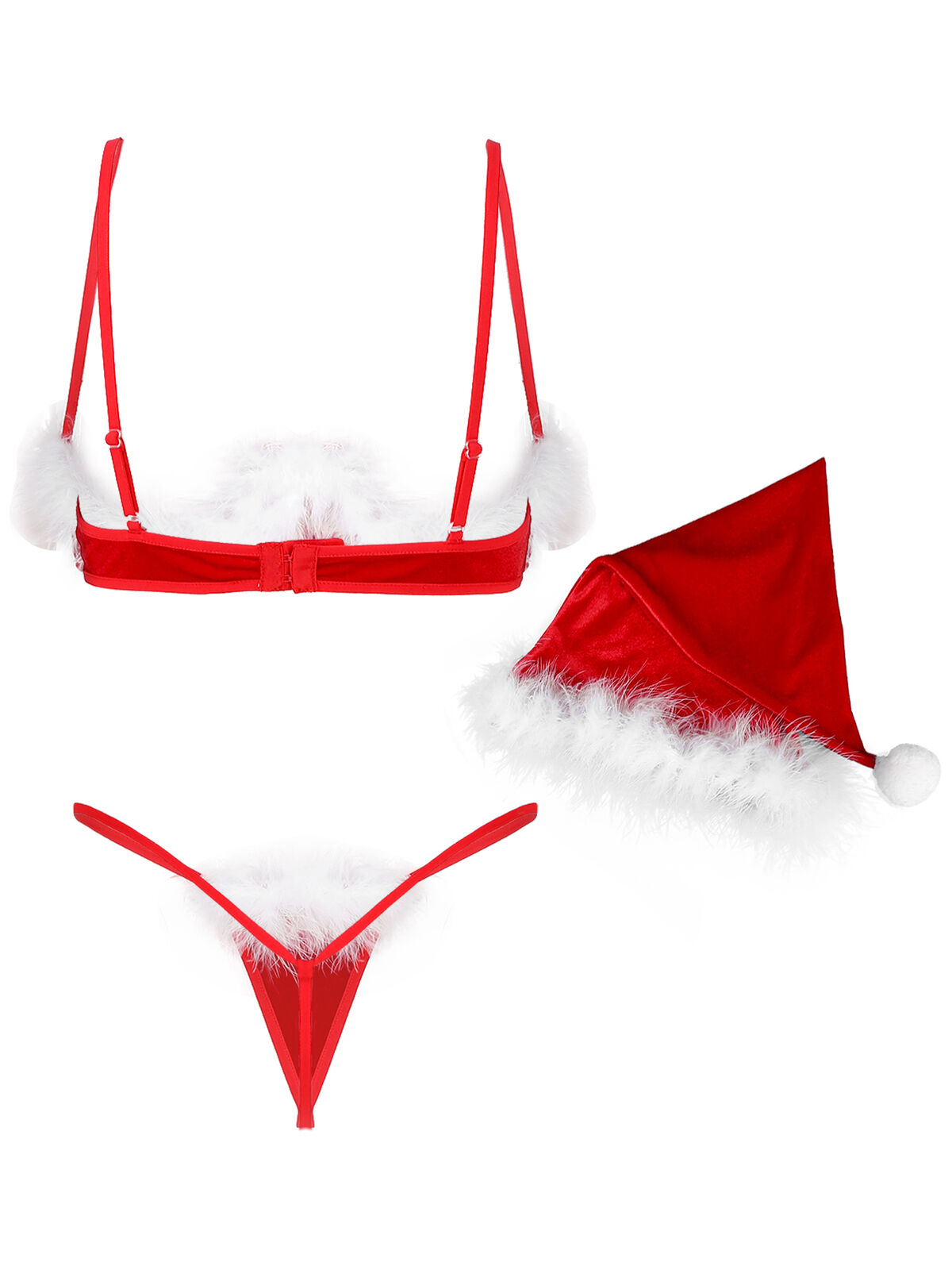 Damen Sexy Unterwäsche Weihnachten Kostüm Xmas Babydoll Nachtwäsche Reizwäsche - Bild 42 von 46
