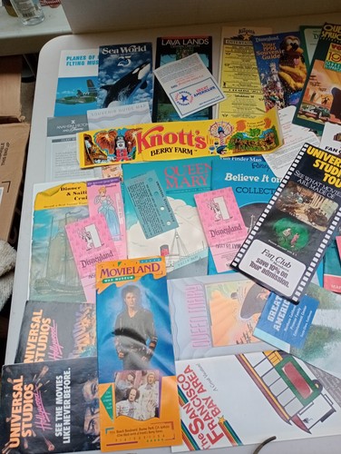Update Huge Lot Of Disney Memorabilia 80’s - 90’s Ticket Books Cards Queen Mary  - Picture 2 of 15