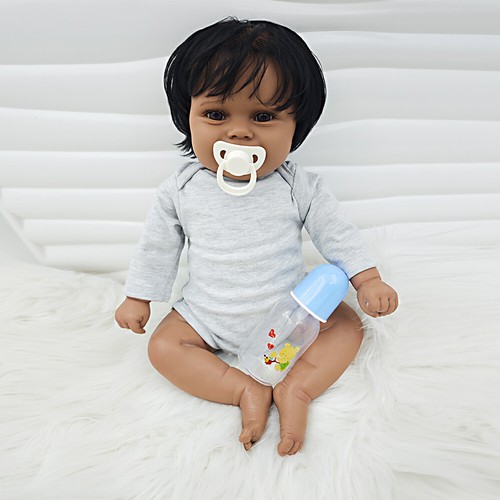 20inches Reborn Baby Toddler Dolls Soft Body Vinyl Black Skin African American - Picture 2 of 8