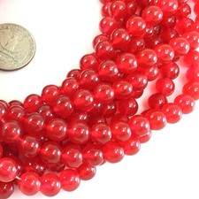 Gemstone Red Jade Spacer Loose Round Bead 15" 4mm 6mm 8mm 10mm 12mm High Quality