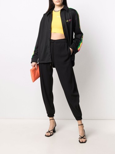 PALM ANGELS MIAMI LOGO TRACK SHIRT WOMEN JACKET PWGA050S21FAB0011084 - Picture 1 of 5