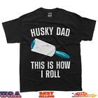 Husky Dad Art For Father Men Husky Lover Siberian Husky Dog T-Shirt