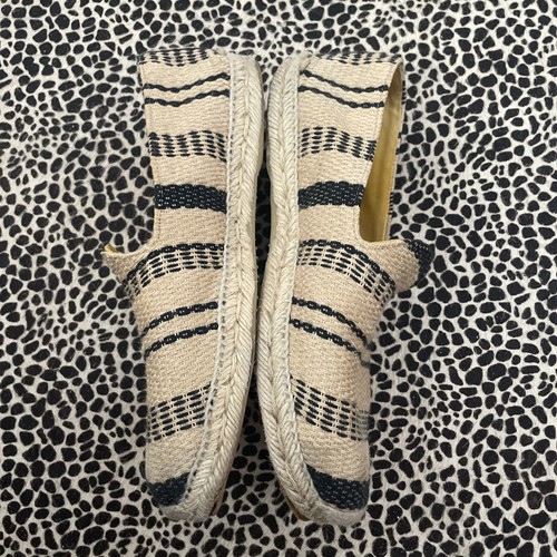Stubbs & Wootton gewebte gestreifte Canvas-Halbschuhe hellbraun schwarz Herren Größe 8,5 - Bild 10 von 14