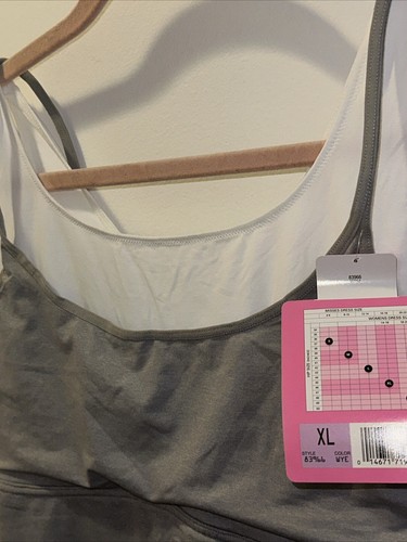 SWEET NOTHINGS 83966-XL GRAY/WH FIRM CONTROL TUMMY TONING LAYERED TANK VINTAGE - Picture 5 of 12