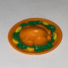 Barbie Brown Oval Platter Dish Turkey With Trimmings Kids Food Accessory Toy