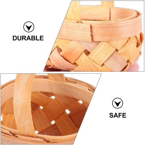 8 piezas cesta de madera tejido bambú regalo infantil regalo bebé dulces - Imagen 3 de 12