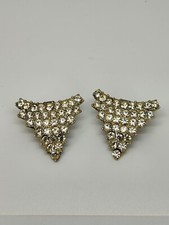 VINTAGE ART DECO RHINESTONE TRIANGULAR SHOE DRESS CLIPS BEAUTIFUL