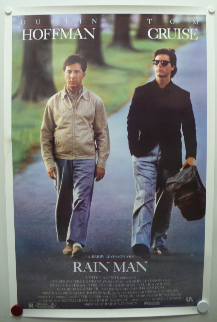 RAIN MAN 1988 Dustin Hoffman, Tom Cruise, Valeria Golino-One Sheet
