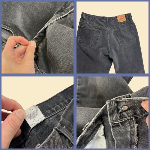 Pantalones vaqueros negros vintage 1998 Levis 550, 40x30 ajuste relajado años 90 para hombre - Imagen 3 de 10