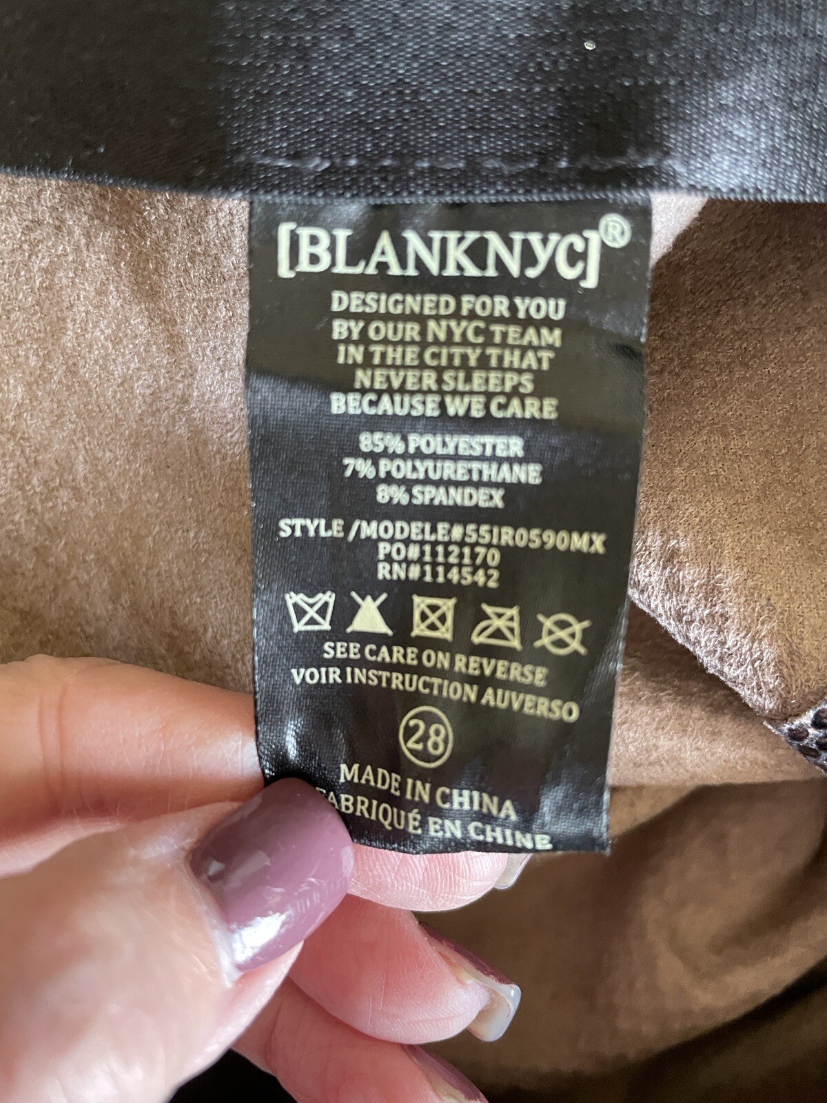 BLANK NYC Size 28 Brown Snakeskin Python Faux Lea… - image 5