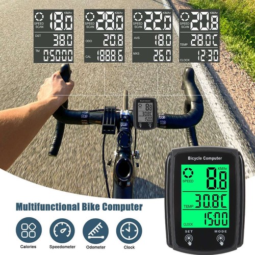 Bike Bicycle Speedometer Cycle Digital Odometer Computer Waterproof LCD Wired US - Picture 8 of 14