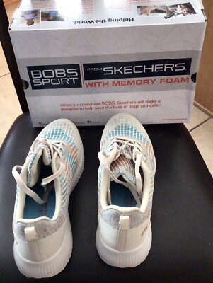 SKECHERS BOBS SQUAD COLOR CAPTURE RAINBOW SNEAKERS SHOES WOMENS SZ 11 IN BOX