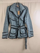 Look Brand Jacket Robin's Egg Blue, Black Lace Nwt Medium
