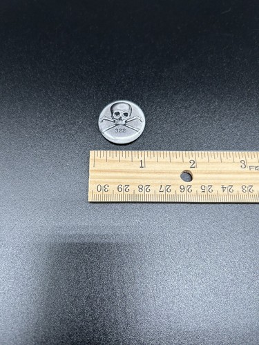 Skull And Bones 322 The Order The Brotherhood Of Death Black Grey & White Pin - Picture 3 of 6