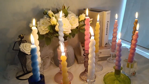 7.5" Elegant Orange Tapered Table Decor Dinner Candles 4-Pack Ombre Cone Candles - Video 1 of 1