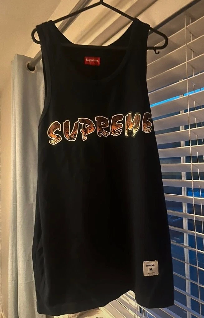 Débardeur noir SS18 Supreme Splatter taille M moyen sans manches Tee shirt