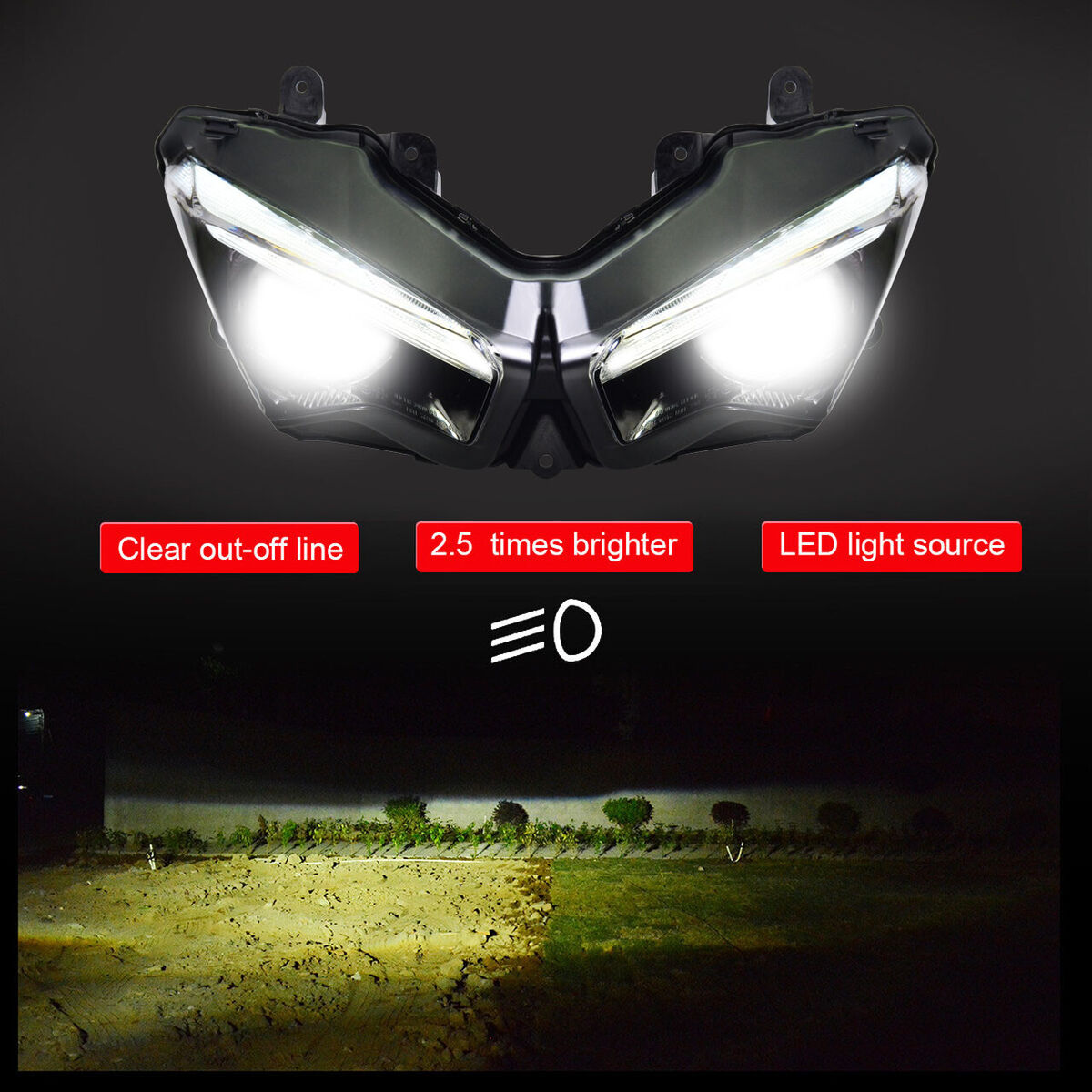 KT Full LED Headlight for Kawasaki Ninja 250 ZX25R ZX-25R