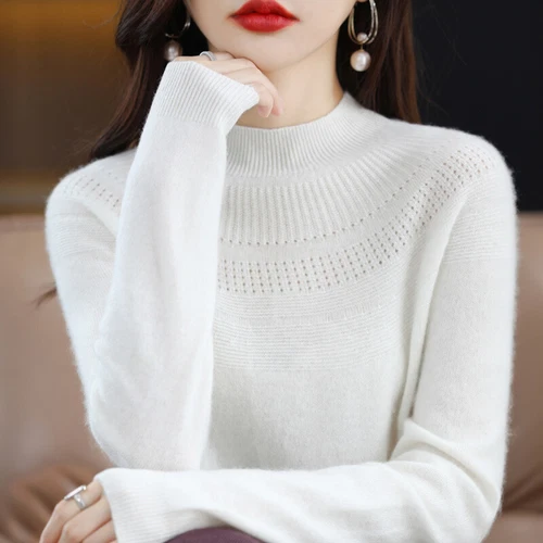 Strick Damen Winter Wolle Kaschmir Strick Pullover Oberteil Pulli Frühling Base Shirt - Bild 8 von 24