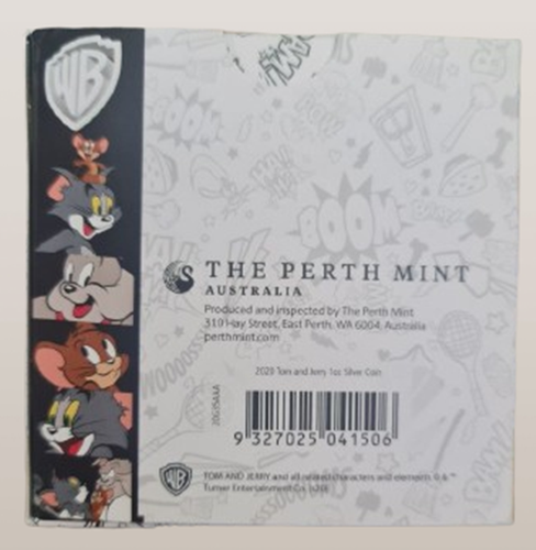 2020 Tuvalu 1 oz Proof Silver Tom and Jerry 80th Anniversary - Picture 5 of 5