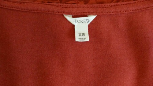 J. Crew Women's 3/4 Sleeve Ruffle Scoop Neck Stretch Dress Rust Orange Size XS - Bild 7 von 7