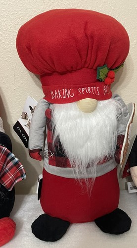 Rae Dunn Christmas Holiday Weighted Gnome Plush Decor Set Of 3 - Picture 3 of 6