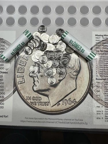 2024 P ROOSEVELT DIME ROLL OF 50 Coins BU OBW Full Bands