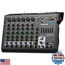 8 Channel Audio Interface DJ Mixing Sound Board 16 DSP Digital Effects With 4