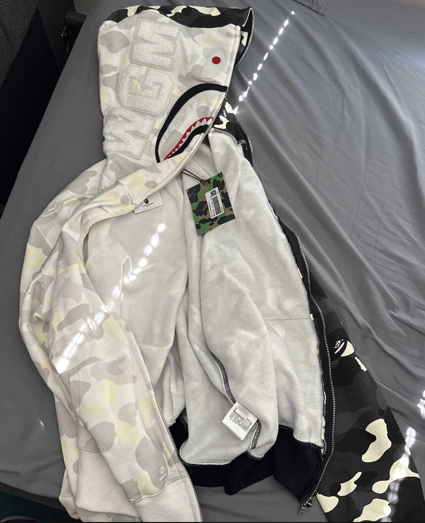 NEW W/ TAGS) BAPE City Camo Half Shark Full Zip | eBay