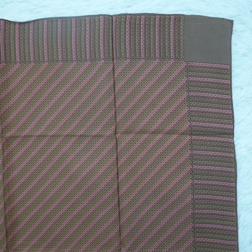 PIERRE BALMAIN Monogram Logo Brown Silk Scarf Scarves 30.5" X 30.5" P439 - Picture 3 of 10