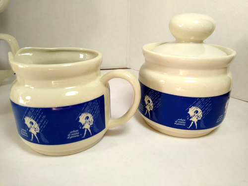 Juego de 5 tazas de café Morton Salt crema de cerámica, azucarero y 5 tazas - Imagen 2 de 14