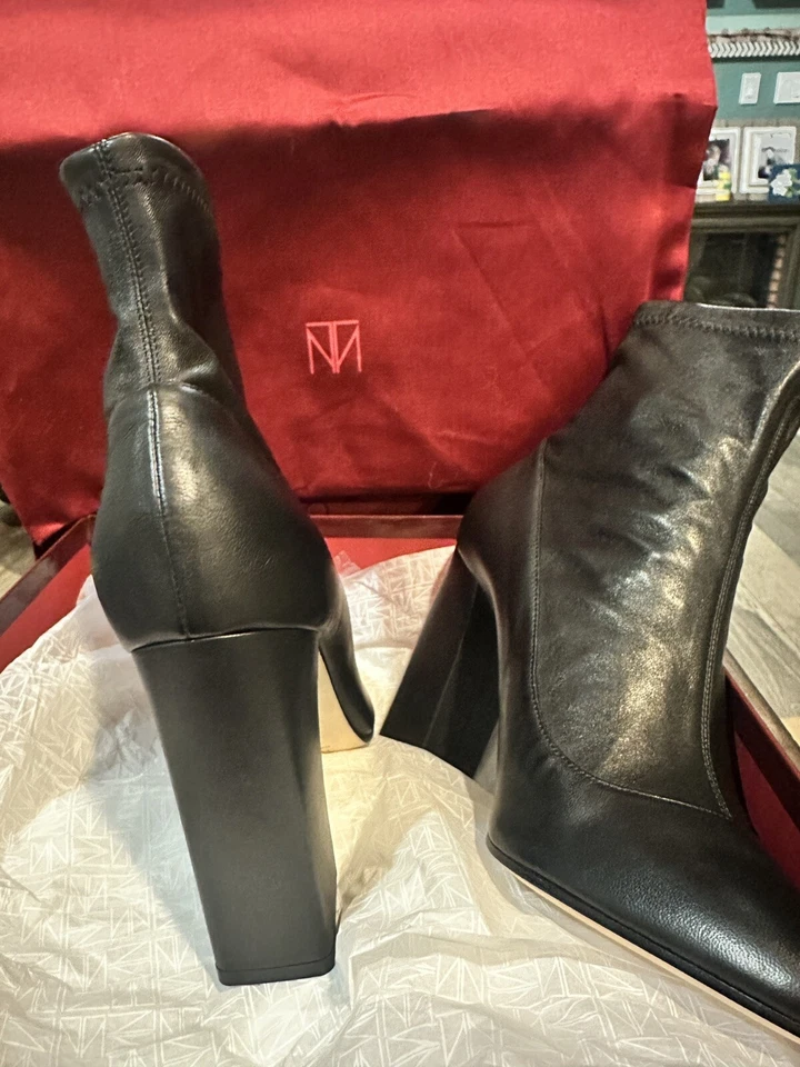 Tamara Mellon Caress Ankle Stretch Boot In Black Nappa Leather Size 39 NIB - Image 4 of 4