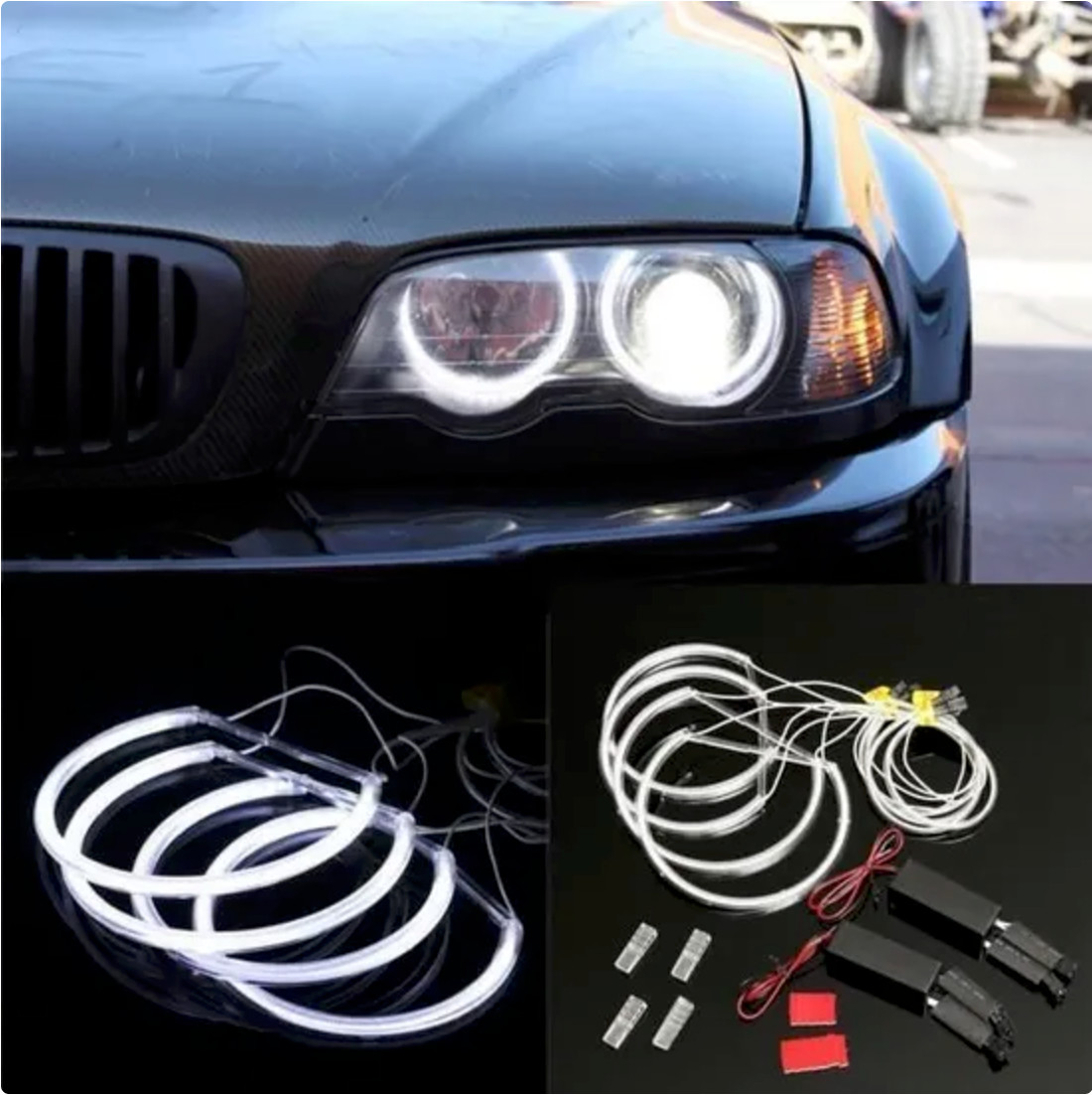 Kit Angel Eyes CCFL Blanc Xénon Haute Finition pour Optiques BMW Série 3 et 5
