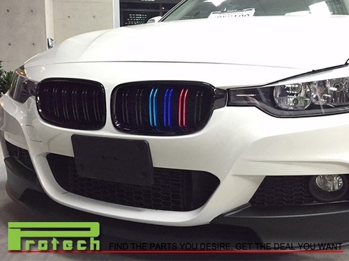 PAINTED BLACK FRONT GRILLE /// M METAL COLOR FOR BMW F30 F31 328I 335I 320I - Picture 1 of 4
