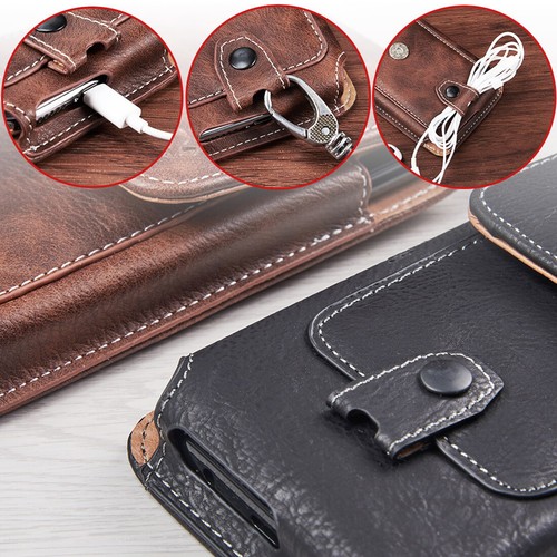Extra Large Belt Clip Loop Pouch Leather Vertical Holster Case For Cell Phone US - Picture 3 of 26