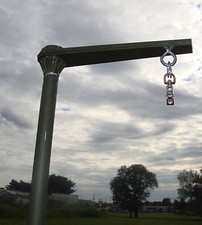 MÁSTIL MILITAR DE 4 PIES ANTENA DE ALAMBRE LARGO AISLANTE BRAZO SUPERIOR CON POLEA GALVANIZADA