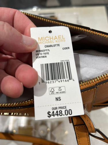 Michael Kors Charlotte große Leder Top-Zip Tote Schultertasche in Apfelwein - Bild 13 von 13