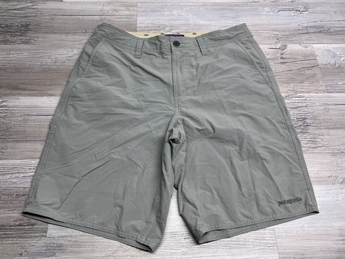 Patagonia Worn Wear Mens Hiking Chino Shorts Gray Sz 33 Inside Drawstring Nylon