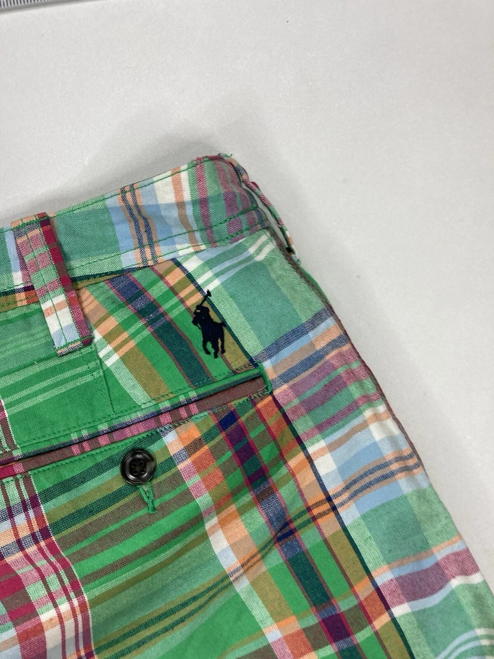 Pantalones cortos chinos Polo Sport Ralph Lauren a cuadros para mujer talla 2 verde multicolor Foto 4 de 4