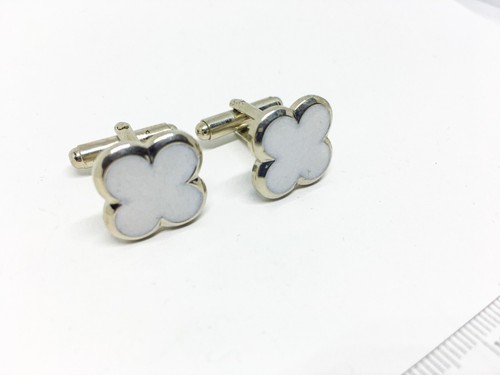 Cufflinks Clover Best Man Wedding Cufflinks Groom Silver Gift Mens Cuff Link - Picture 9 of 23