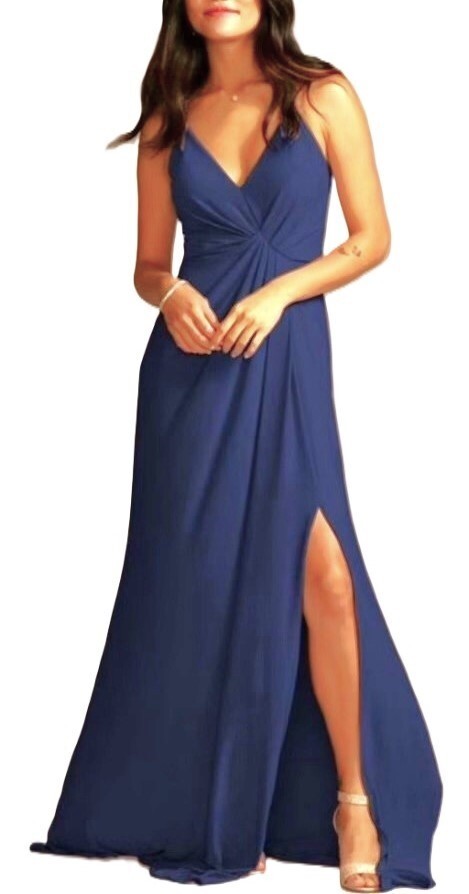 jersey a-line bridesmaid dress with knot detail David's Bridal Jersey A-Line Bridesmaid Dress w/Knot Detail size 6
